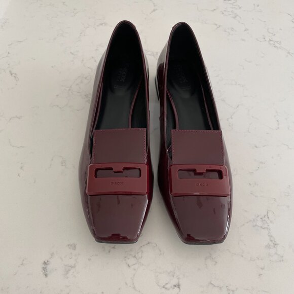 Geox Respira Vivyanne Italian Patent Leather Classic Shoes Burgundy Wine Sz 39.5 - Picture 10 of 12